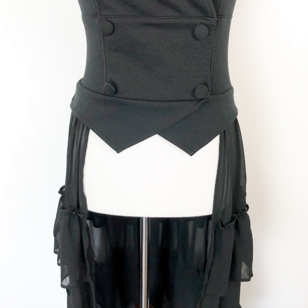 Hot Topic Medium Vest Long Goth Steampunk Black - Picture 4 of 8